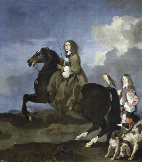 Bourdon, Sebastien Queen Christina of Sweden on Horseback China oil painting art